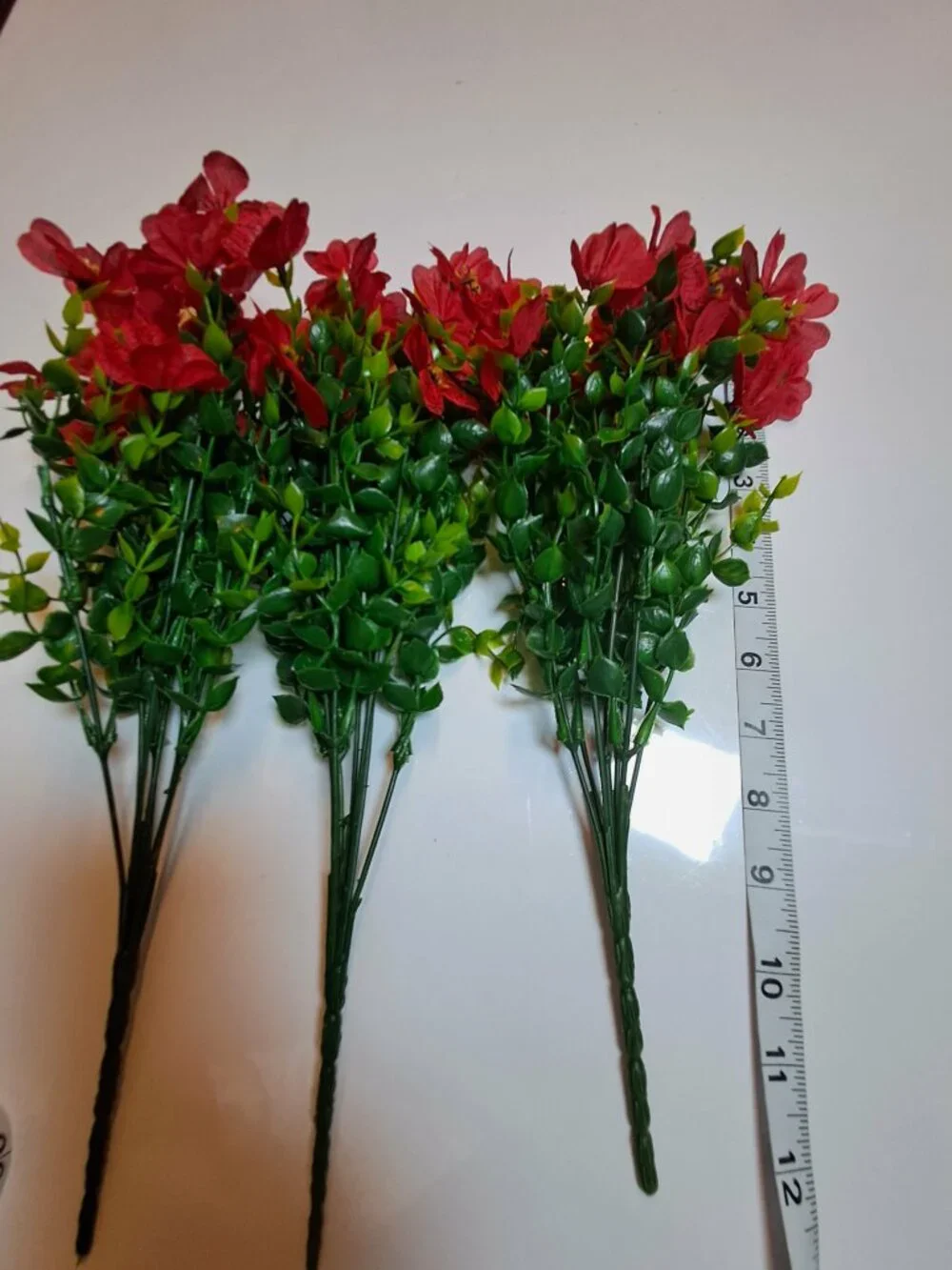 3 Pc Dark Red Artificial Flowers Bouquet Floral Home Decor